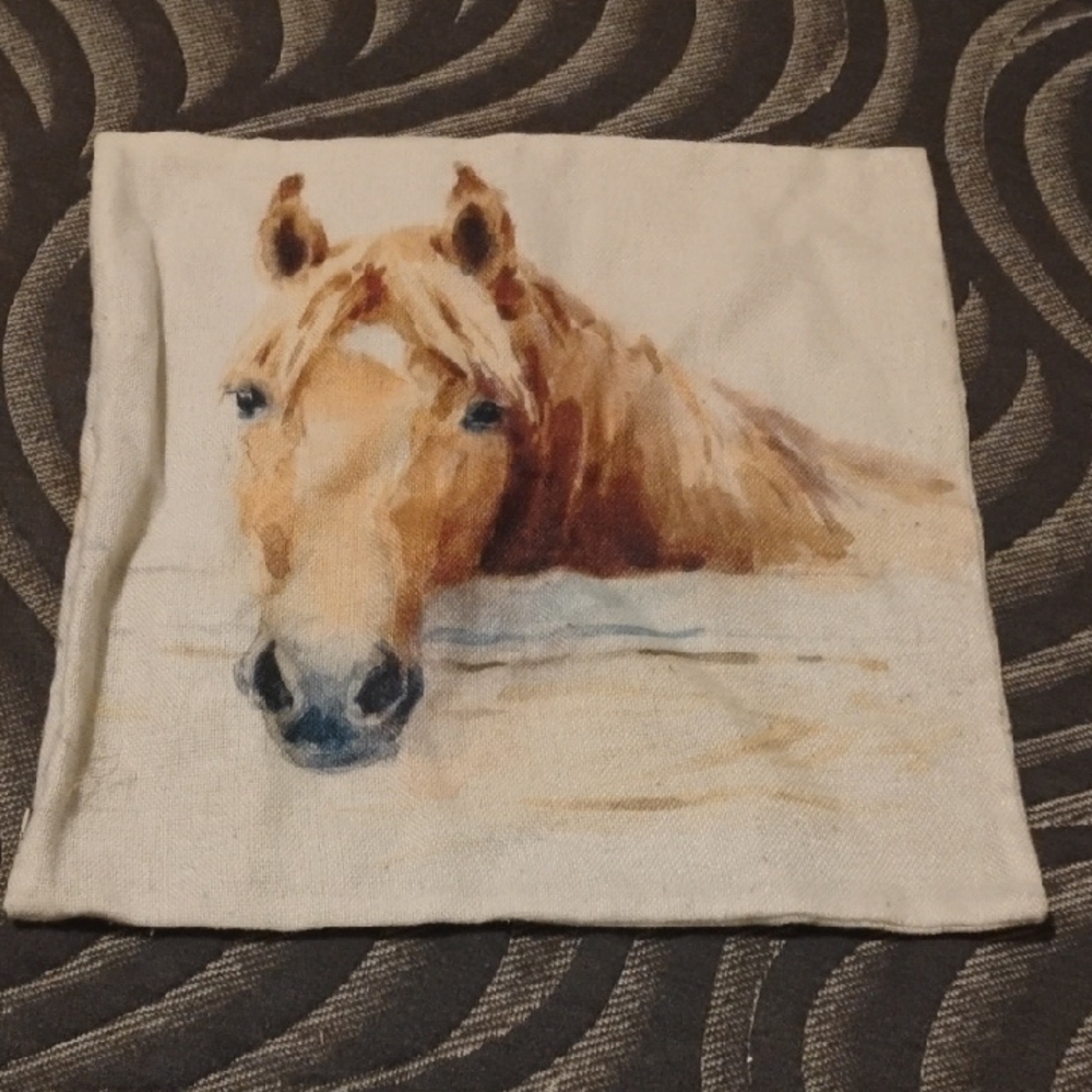 Horse Print Decorative Pillow Cover